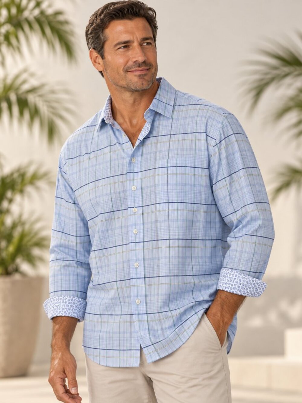 NWT Tommy Bahama Sarasota Stretch IslandZone Plaid Shirt XXL $138